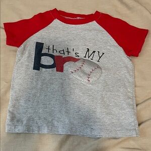 Kids Baseball Graphic Tee - Red & Gray